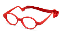 Mira Flex Kids Round Eyeglasses in Shiny Red – Product Photo 2