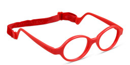 Mira Flex Kids Round Eyeglasses in Shiny Red – Product Photo 3