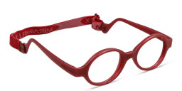 Mira Flex Kids Round Eyeglasses in Dark Red – Product Photo 3