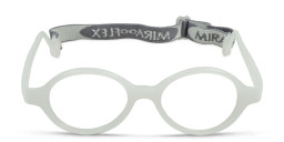 Mira Flex Kids Round Eyeglasses in White – Product Photo 1