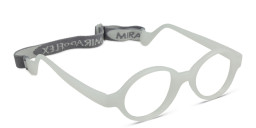 Mira Flex Kids Round Eyeglasses in White – Product Photo 3