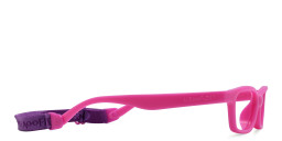 Mira Flex Kids Rimless Wide Rectangle Eyeglasses in Pink – Product Photo 3