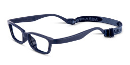 Mira Flex Kids Rectangle Eyeglasses in Dark Blue – Product Photo 2