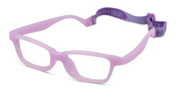 Mira Flex Kids Rectangle Eyeglasses in Purple – Product Photo 2