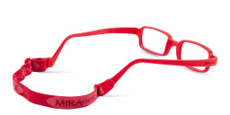 Mira Flex Kids Rectangle Eyeglasses in Red – Product Photo 3