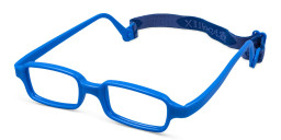 Mira Flex Kids Rectangle Eyeglasses in Matte Blue – Product Photo 2