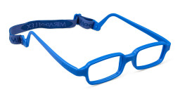 Mira Flex Kids Rectangle Eyeglasses in Matte Blue – Product Photo 3