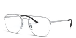 Ray-Ban Half Rim Square Eyeglasses in Silver – Product Photo 3