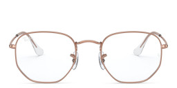 نظارة طبية بإطار سداسي غير منتظم للجنسين من راي بان بلون ذهبي وردي - صورة المنتج 1