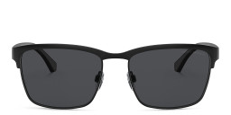 Shop Emporio Armani Pillow Sunglasses in Matte Black online.