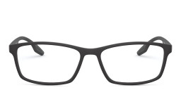 Shop Prada Linea Rossa Rectangle Eyeglasses in Matte Black online.