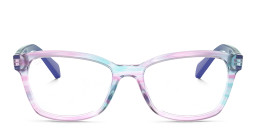 Shop Ray-Ban Junior Kids Square Eyeglasses in Violet Striped Multicolor online.