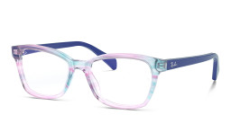 Ray-Ban Junior Kids Square Eyeglasses in Violet Striped Multicolor – Product Photo 2