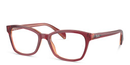 Shop Ray-Ban Junior Kids Square Eyeglasses in Red online.