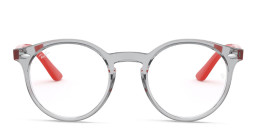 Ray-Ban Junior Kids Round Eyeglasses in Transparent Grey – Product Photo 1