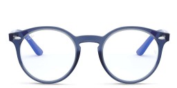 Ray-Ban Junior Kids Round Eyeglasses in Transparent Blue – Product Photo 1