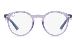 Ray-Ban Junior Kids Round Eyeglasses in Transparent Purple – Product Photo 3