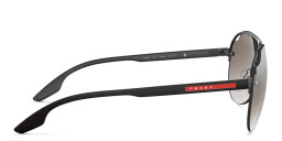 Shop Prada Linea Rossa Rimless Aviator Sunglasses in Matte Black online.