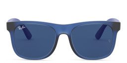 Ray-Ban Junior Kids Wayfarer Square Sunglasses in Transparent Blue – Product Photo 1