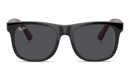 نظارات شمسية مارفيل جاستين بإطار مربّع للأطفال من راي بان جونيور بلون أسود على وردي - صورة المنتج 1