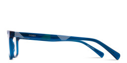 Shop Tempo Rectangle Eyeglasses in Blue online.