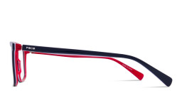 Shop Tempo Rectangle Eyeglasses in Blue online.