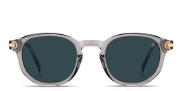 Shop DAVID BECKHAM Talisman Round Sunglasses in Transparent Grey online.