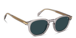 Shop DAVID BECKHAM Talisman Round Sunglasses in Transparent Grey online.