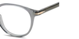 Shop DAVID BECKHAM Talisman Panthos Eyeglasses in Transparent Grey online.