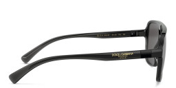 Shop Dolce & Gabbana Square Sunglasses in Transparent Grey & Black online.