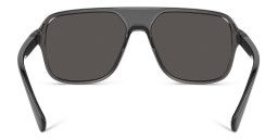 Shop Dolce & Gabbana Square Sunglasses in Transparent Grey & Black online.