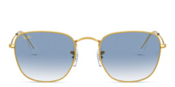 Ray-Ban Frank Square Sunglasses in Polished Gold/Blue – Product Photo 2