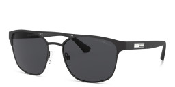 Emporio Armani Square Sunglasses in Matte Black – Product Photo 2