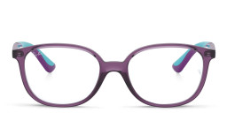 Ray-Ban Junior Kids Square Eyeglasses in Transparent Violet – Product Photo 1