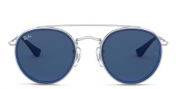 Ray-Ban Junior Kids Round Sunglasses in Blue On Silver – Product Photo 1