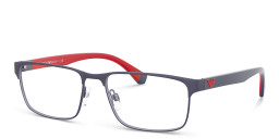 Shop Emporio Armani Rectangle Eyeglasses in Matte Blue online.