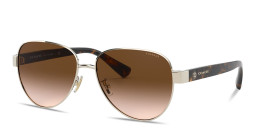 Coach Logo Lettering Pilot Sunglasses in Gold – Product Photo 2