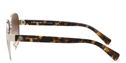 Coach Logo Lettering Aviator Sunglasses in Gold – Product Photo 3