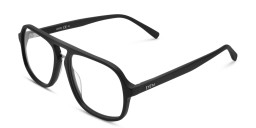 EYE'M Aviator Eyeglasses in Black & Silver – Product Photo 3