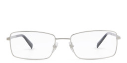 EYE'M Wide Rectangle Eyeglasses in Silver – Product Photo 1