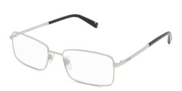 Shop EYE'M Wide Rectangle Eyeglasses in Silver online.