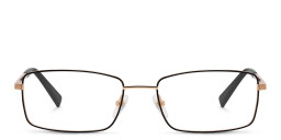 Shop EYE'M Wide Rectangle Eyeglasses in Gold Black online.