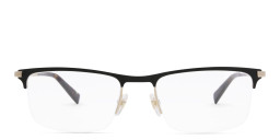 EYE'M Half Rim Rectangle Eyeglasses in Gold – Product Photo 1