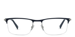 EYE'M Half Rim Rectangle Eyeglasses in Blue – Product Photo 2