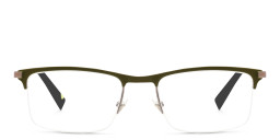 Shop EYE'M Half Rim Rectangle Eyeglasses in Green online.