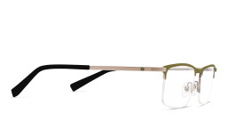 EYE'M Half Rim Rectangle Eyeglasses in Green – Product Photo 4