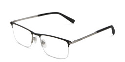 EYE'M Half Rim Rectangle Eyeglasses in Black – Product Photo 3