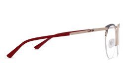 Shop EYE'M Half Rim Cat Eye Eyeglasses in Burgundy online.