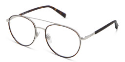EYE'M Round Eyeglasses in Silver Havana – Product Photo 3