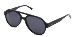 EYE'M Logo Signature Aviator Sunglasses in Black – Product Photo 3